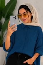 شومیز کوتاه آبی